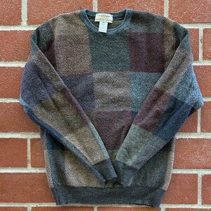 Men's Plaid Crewneck Sweater - Multicolor